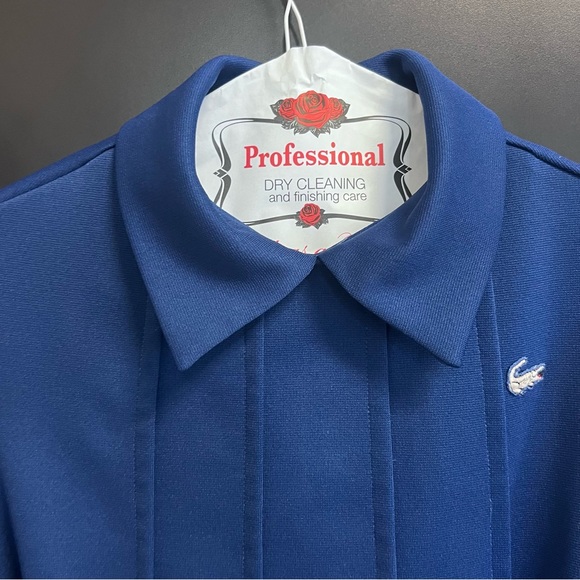 Vintage Chemise Lacoste Polo Dress Size 12/14 Red And Navy Blue Matching Belts - Picture 6 of 16